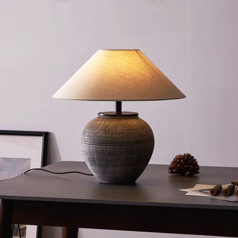 Vintage Inspired Bedside Lamp - Ceramic Table Lamp for Home Decor