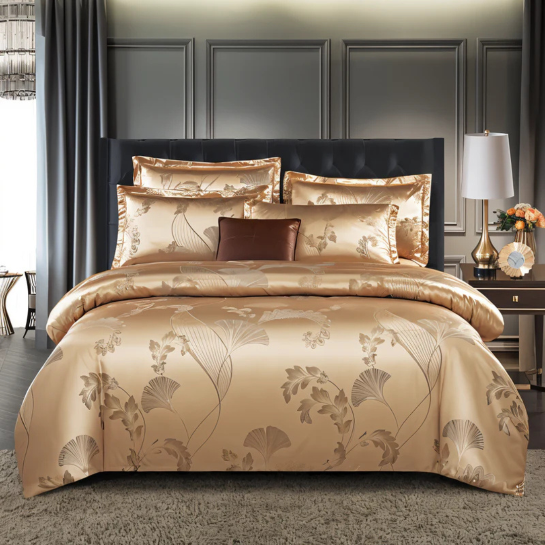 Floral Satin Duvet Cover Set with Pillowcases – Soft Breathable Bedding